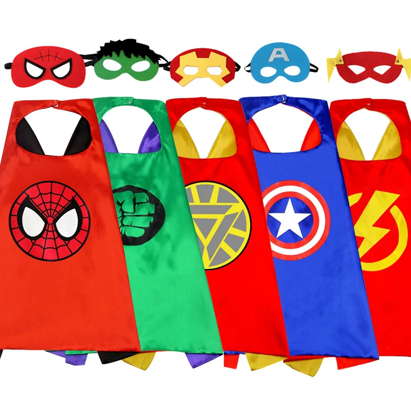 Wholesale Kids Superhero Cape Superman Cosplay Cloak Children's Day COS Outfit with Mask School Stage Performance for Boys Girls