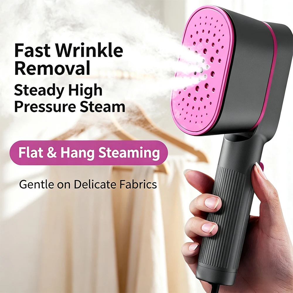 Portable Handheld Garment Steamer, Clothes Travel Steamer & Dry Iron,1000W Powerful Steam, Quick Wrinkle Remover for Home Travel