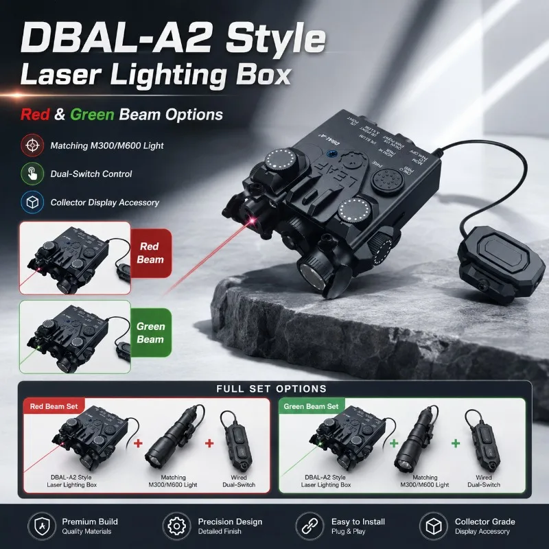 DBAL‑A2 Form Laser Lighting Box Red & Green Beam M300 M600 Matching Dual‑Switch Collectible Accessory