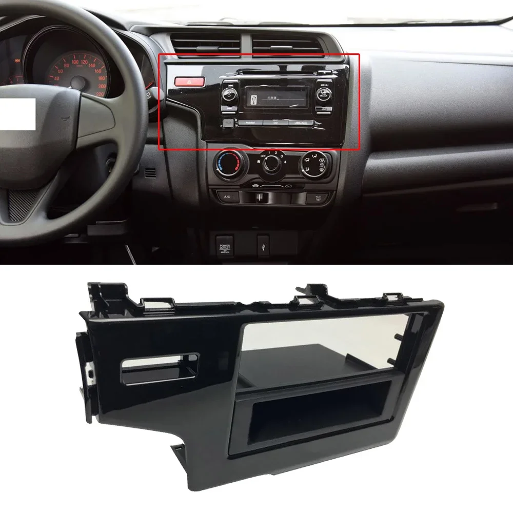 For Honda Fit 14-18 Auto Inner Center Console Dashboard CD Panel Cover Garnish Hood  Refit Audio DVD Frame Trim Bracket
