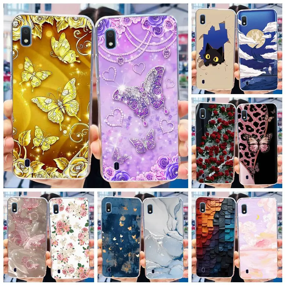 For Samsung Galaxy A10 Case Soft Silicone Butterfly Phone Case For Samsung Galaxy A10 A 10 A105F A105 TPU Cover Clear Slim Funda