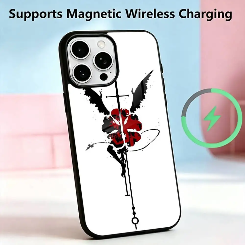 Anime Black-K C-Clover  Phone Case For iPhone17,16,15,14,13,12,11 Plus,Pro Allows magnetic wireless charging Gift
