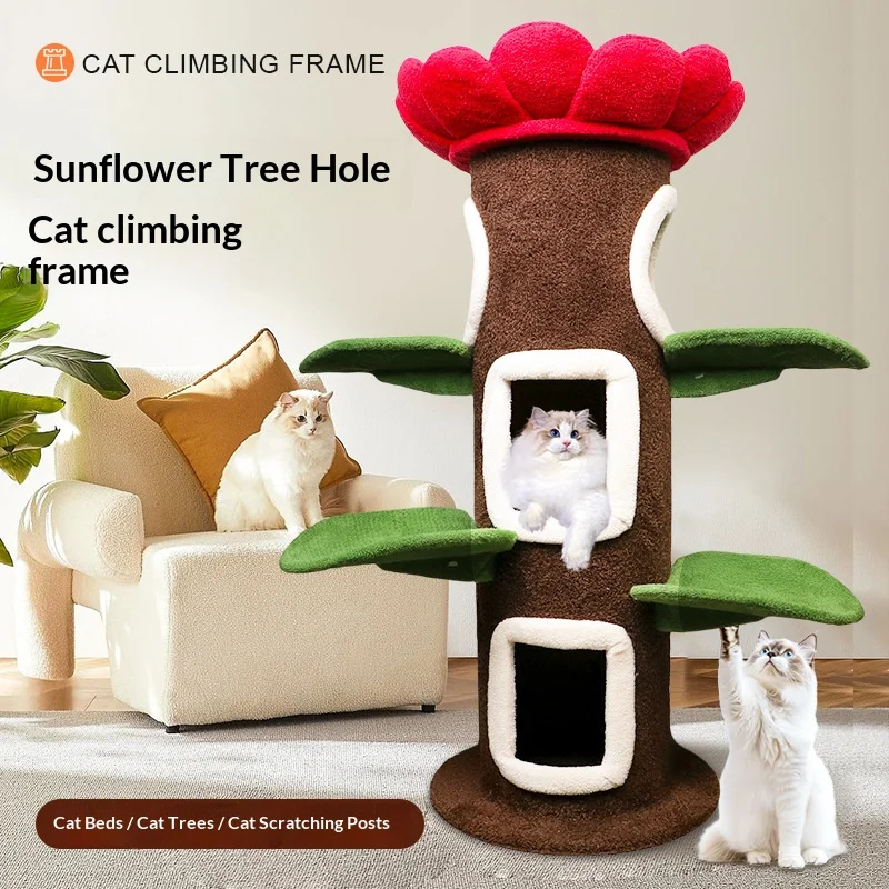 Luxury Cat Tree Scratcher Tower Wholesale Private Label Flower House Cat Tree for Cats