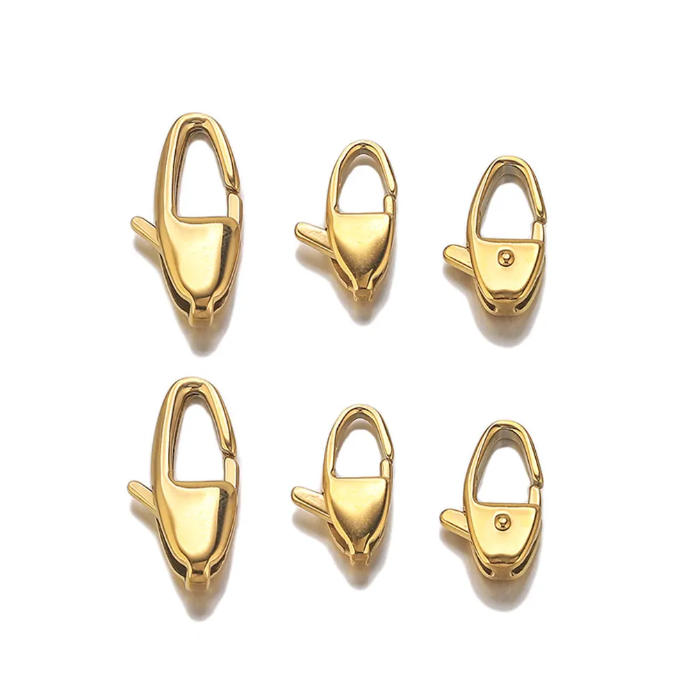 

2pcs 316L Stainless Steel Lobster Clasps Gold-plated 18k Jewelry Making Connectors DIY Necklaces Bracelets Accessories Wholesale