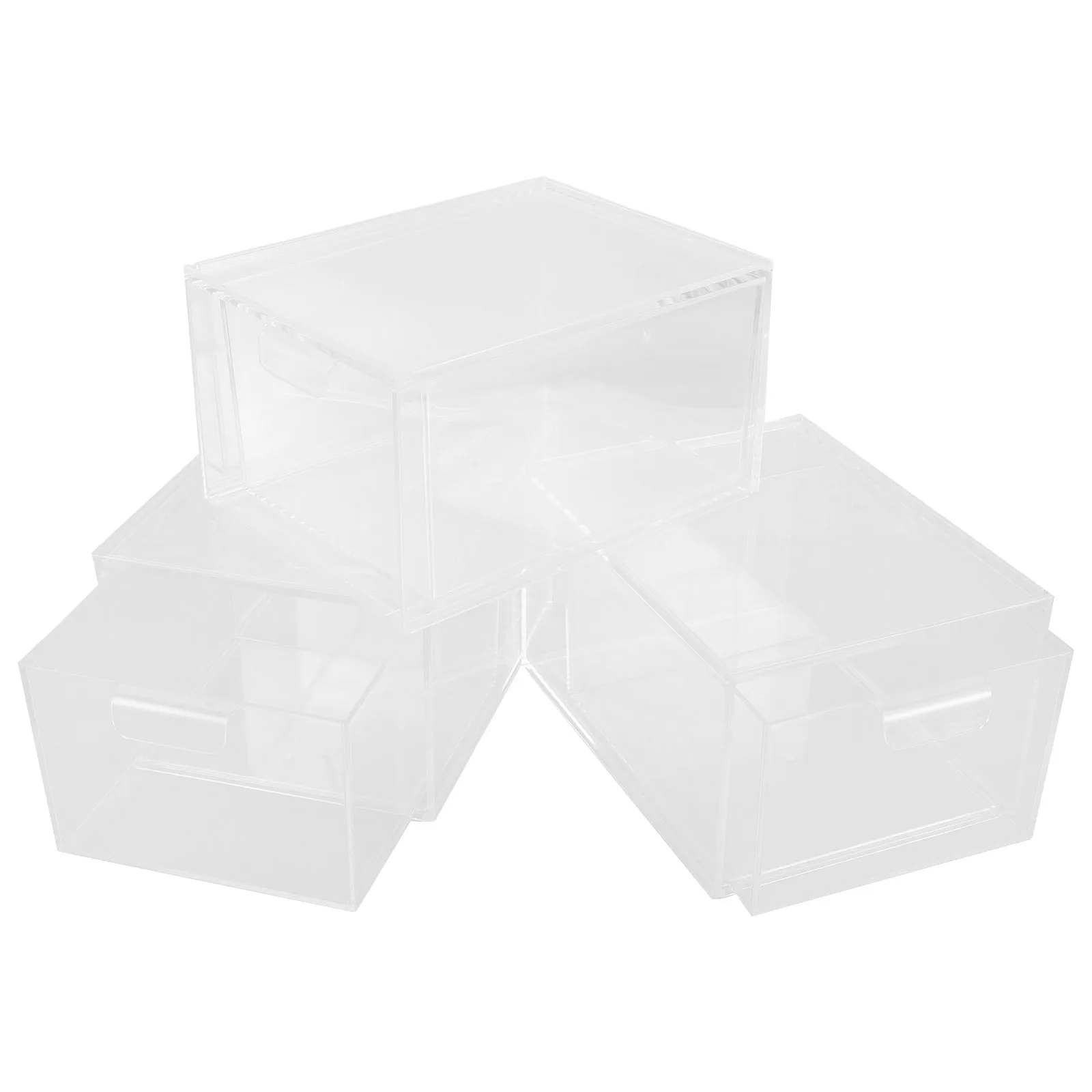 

3Pcs Clear Stackable Drawer Organizer Plastic Storage Bins Large Capacity Makeup Storage Box Desk Vanity Organizer for Home
