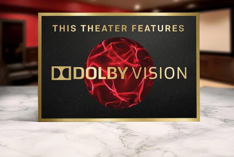 Dolby Vision Home Movie Theater Sign Wall Art Decor for Home Cinema Media Room Gaming Room and Entertainment Space