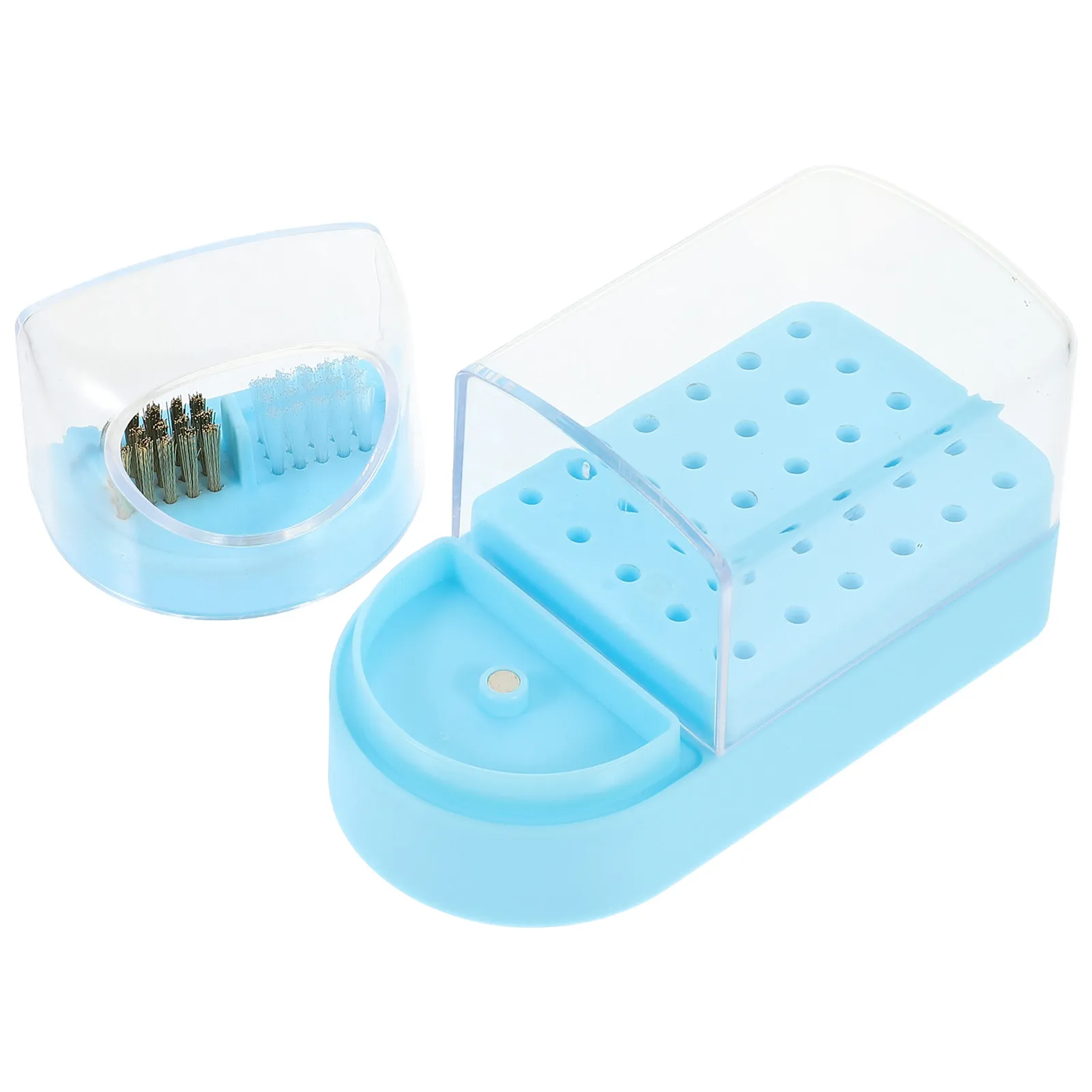 

Professional Nail Drill Bits Storage Box Transparent Organizer Nail Grinding Head Holder Manicure Polisher Storage Box Clear
