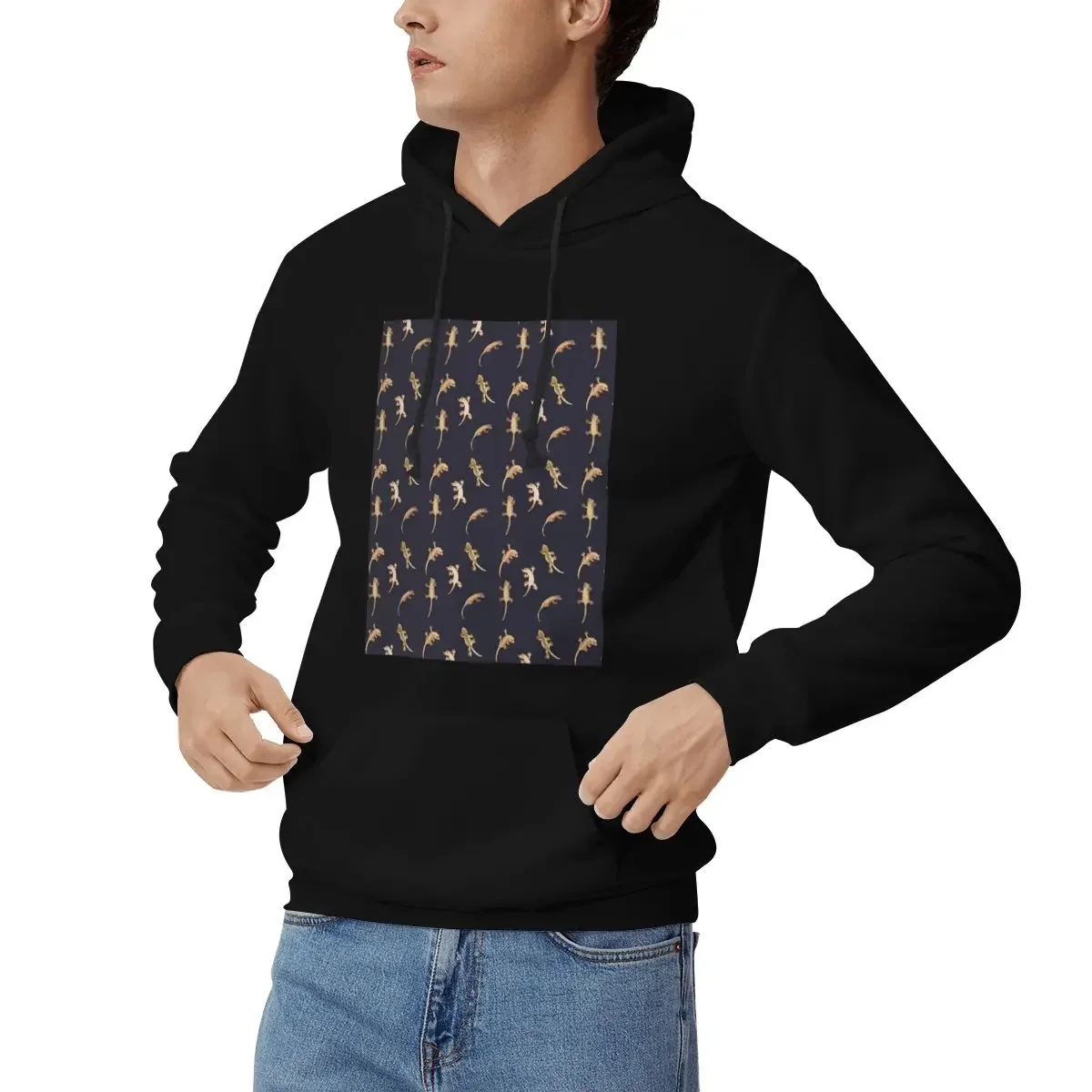 

Cute Little Crested Geckos Hoodies Men's Women Casual Pullover Sweatshirts Hip Hop Long Sleeve Hooded Autumn Winter