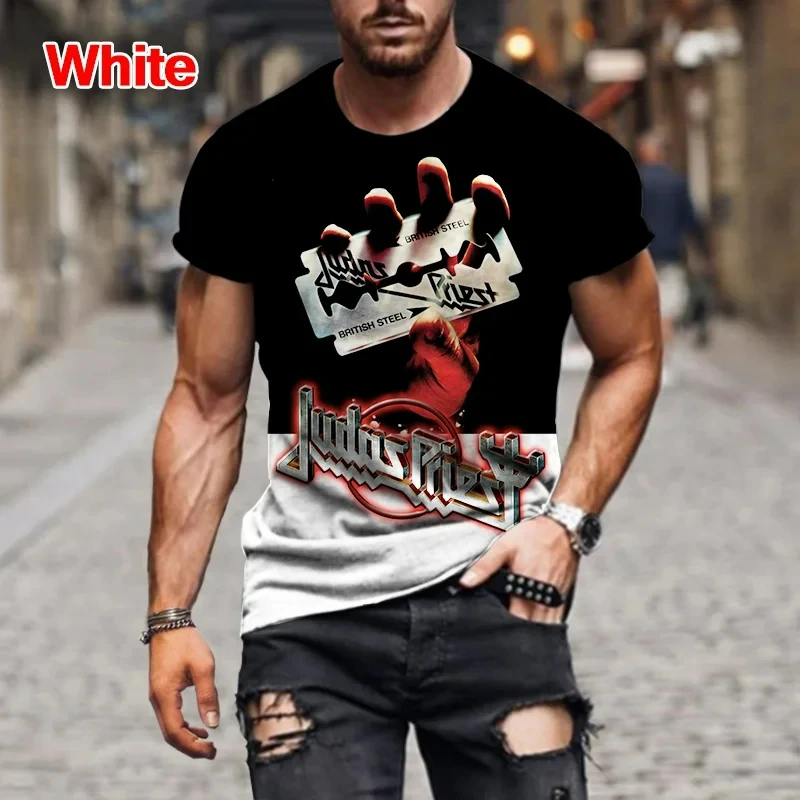 Popular Rock Judas Priest Band 3D Printed Men Women T-shirts Summer New Fashion Hip Hop Style Men\'s Clothing Streetwear Tees Top