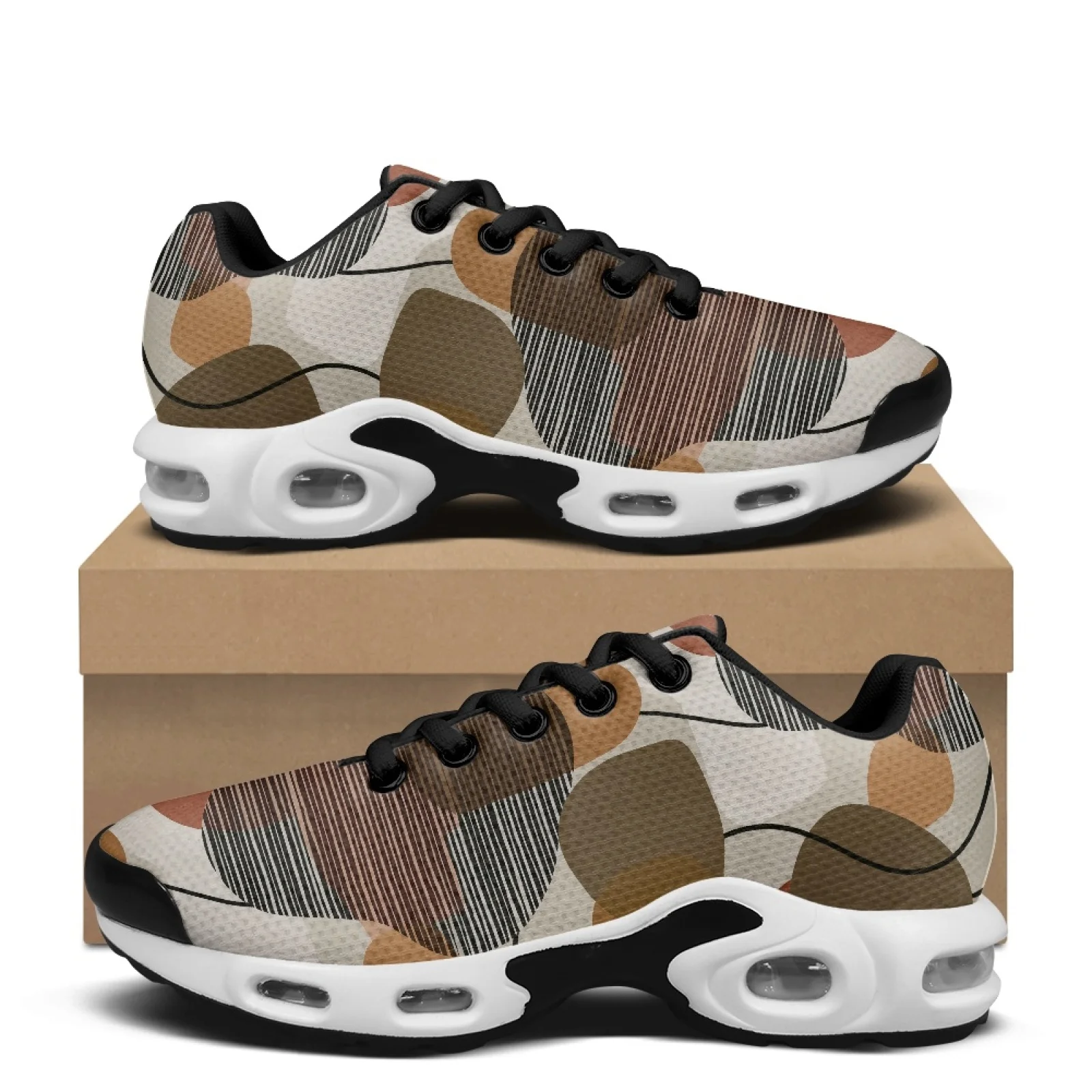 PENSTROLL Lace Up Tennis Sneakers Lightweight Tennis Fashion Sneakers for Sports Men Abstract Shape