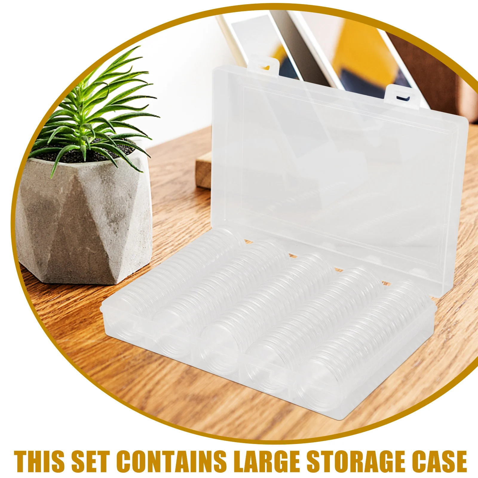 1 set Capsules 27Mm Plastic Holder Case Thickened Clear Storage Box For Collectors Organizer Safe Keeper Protector Coin