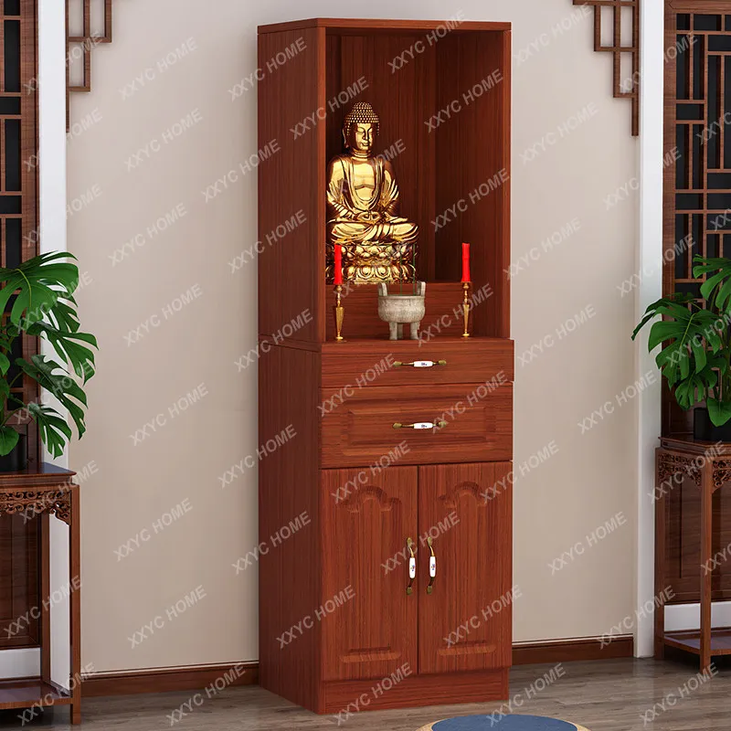 

Buddhist shrine vertical cabinet simple with door shrine table household Buddhist cabinet