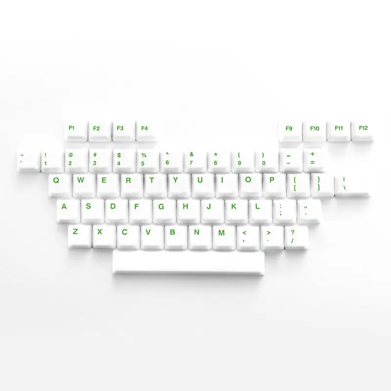 Ceramic Keycap Set A Character Area White-Green Custom Keycaps for Mechanical Keyboard Magnetic Axis Key Caps PC Collect Gifts