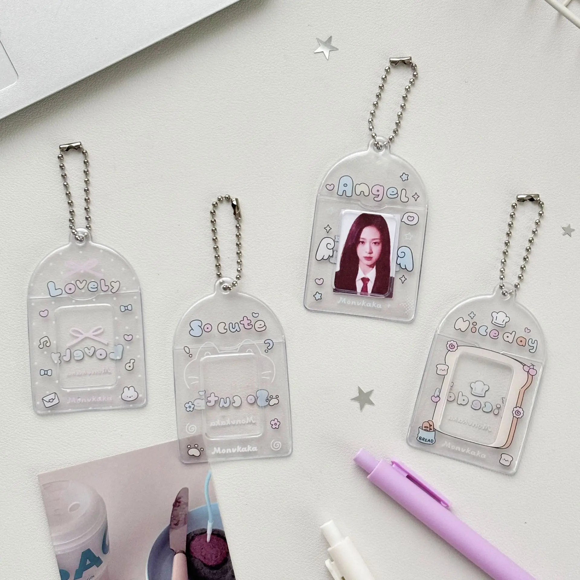 

Милый прозрачный 1-дюймовый держатель для карт ID фото держатель для карт вентилятор сумка аксессуар наклейка утолщенный ПВХ Kpop Idol держатель для фотографий