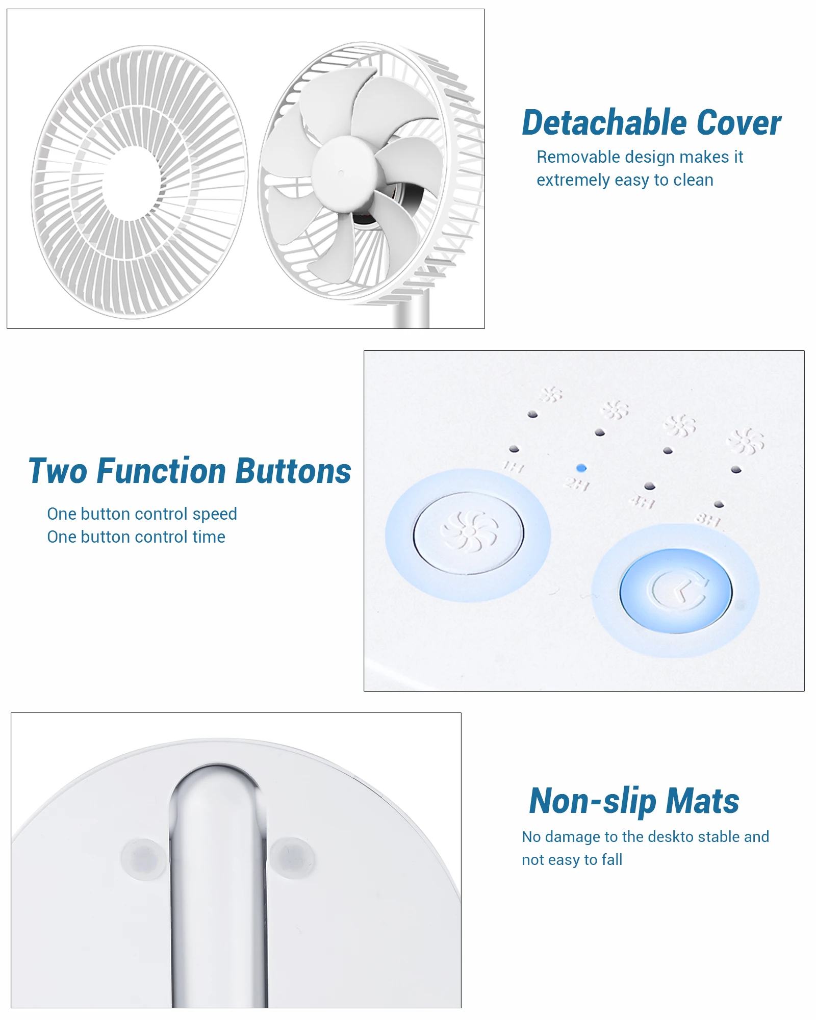Foldable Mini USB Table Fan 3 Adjustable Speed Battery Powered Cooling Fan For Bed Indoor Outdoor 2026 New Portable Fan image 5