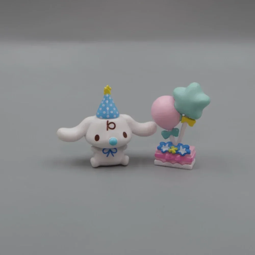 Cinnamoroll Kerstmuts Sanrio 6Cm Figuur Anime Kawaii Hond Actie Collectie Materialen Verjaardagspop Geschenken Speelgoed Voor Kinderen