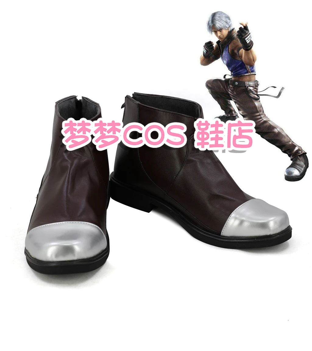 

TEK KEN 5 Lee Chaolan Cosplay Costume Shoes Handmade Faux Leather Boots