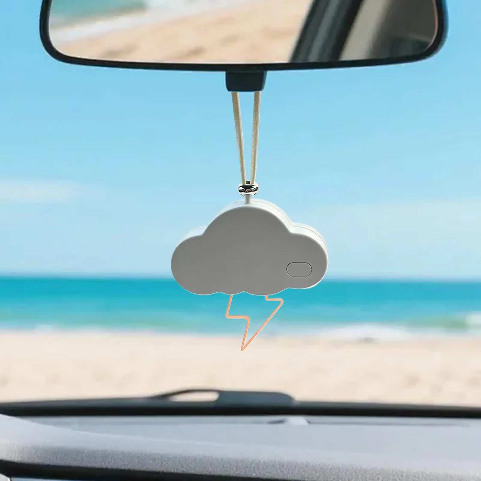 Car-Mounted Aromatherapy Pendant Cute Cloud USB Rechargeable LED Lights Car Cloud Fragrance Ornament For Sedan SUV RV Truck Long