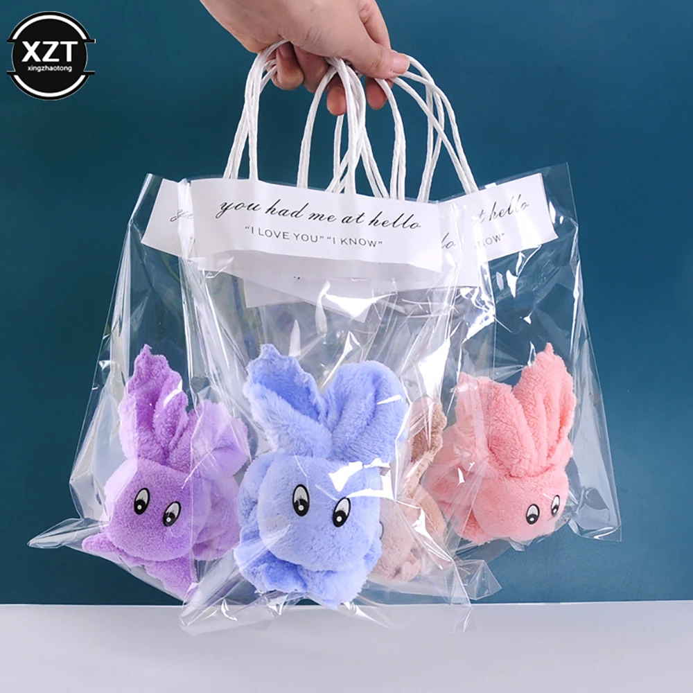 Cute Bunny Shape Towel Handkerchief Holiday Celebration Gift Plush Rabbit Handkerchief Cute Souvenir Children Outdoor Products