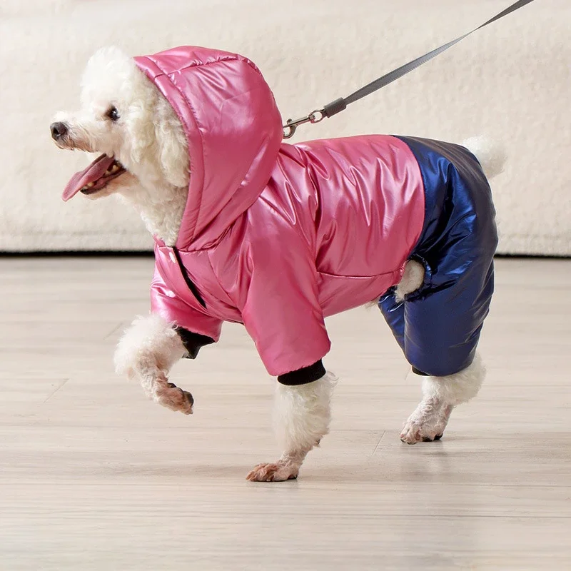 

Pet Dog Clothes Waterproof Windproof Four-legged Cotton Coat Warm Winter Dog Coat Snowsuit Hoodie for Large and Small Dogs 드레스