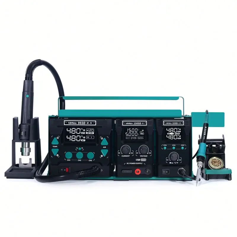 813 Portable 3 Machines Combination Repair Set Phone Laptop Repair DC Power Supply Hot Air Soldering Station