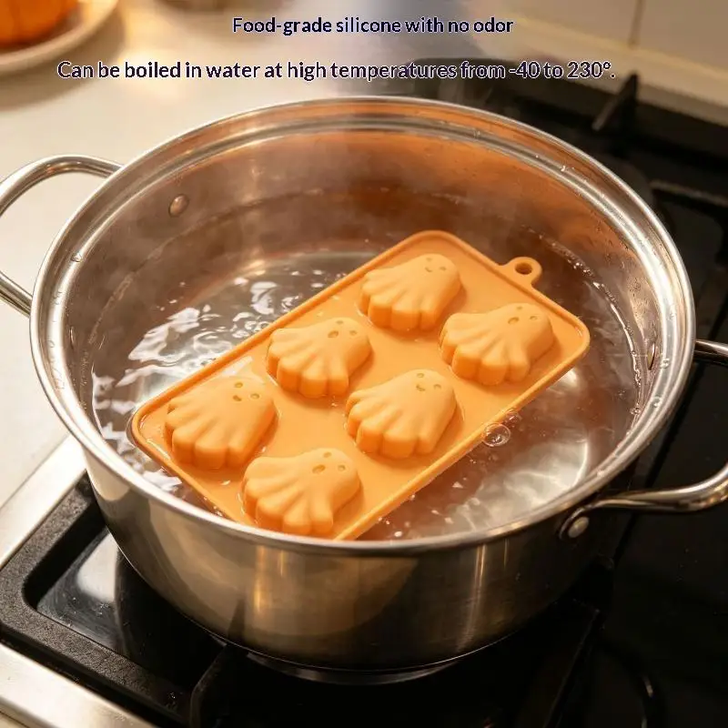 Halloween Ghost Silicone Mold Food Grade Non-Stick Easy Demoulding for Chocolate Biscuit Home Kitchen Baking