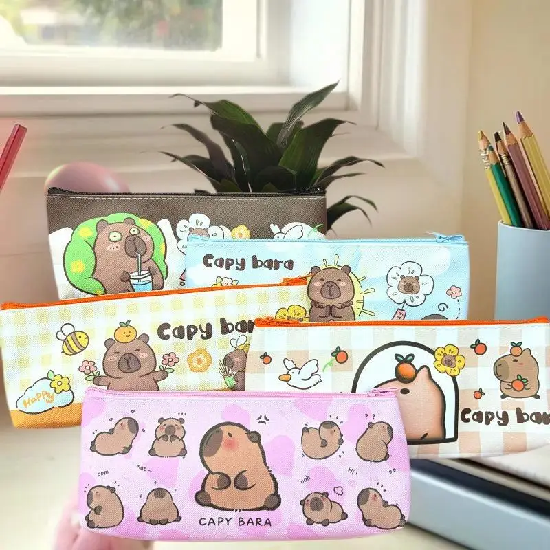 Unique Capybara Image Pencil Case for Learners