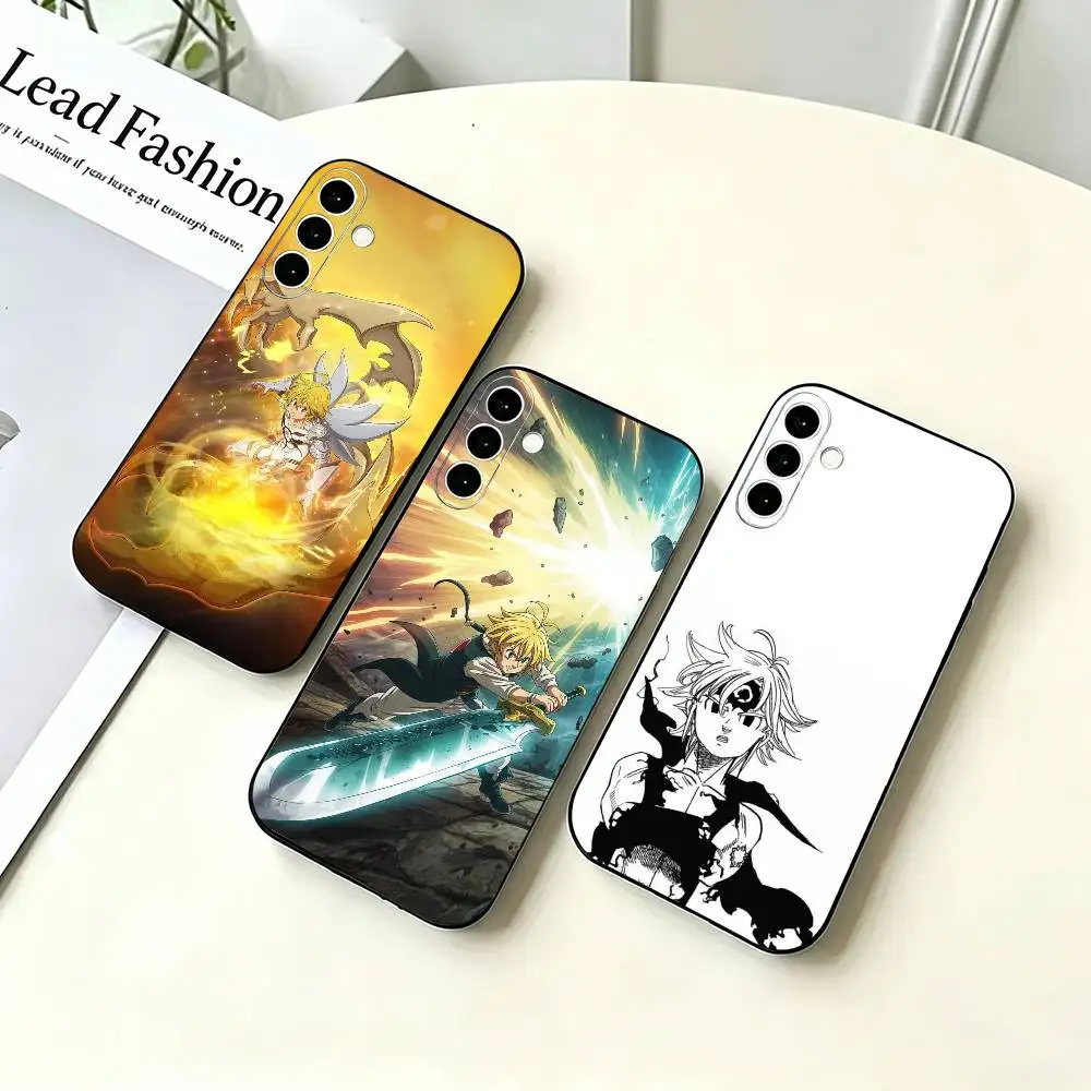 Badass anime T-The Seven D-Deadly Sins Black Soft Silicone Phone Case for Samsung A73 20,21,22,31,32,52,53,72