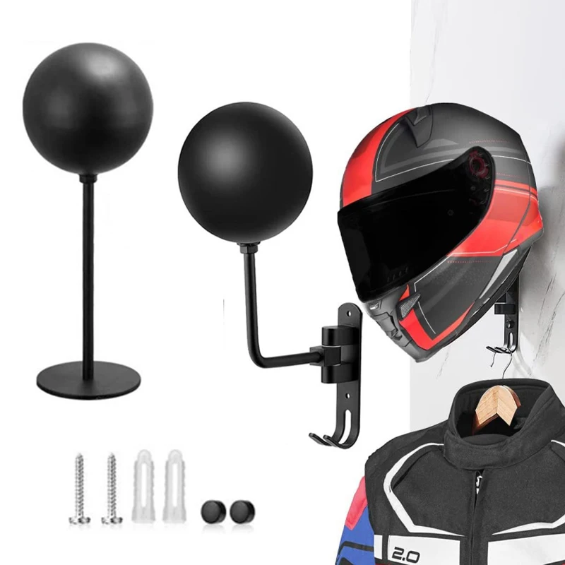 Wall-mounted Motorcycle Helmet Holder Display Stand, Hat Storage Rack, Safety Helmet Rack Showing Shelf