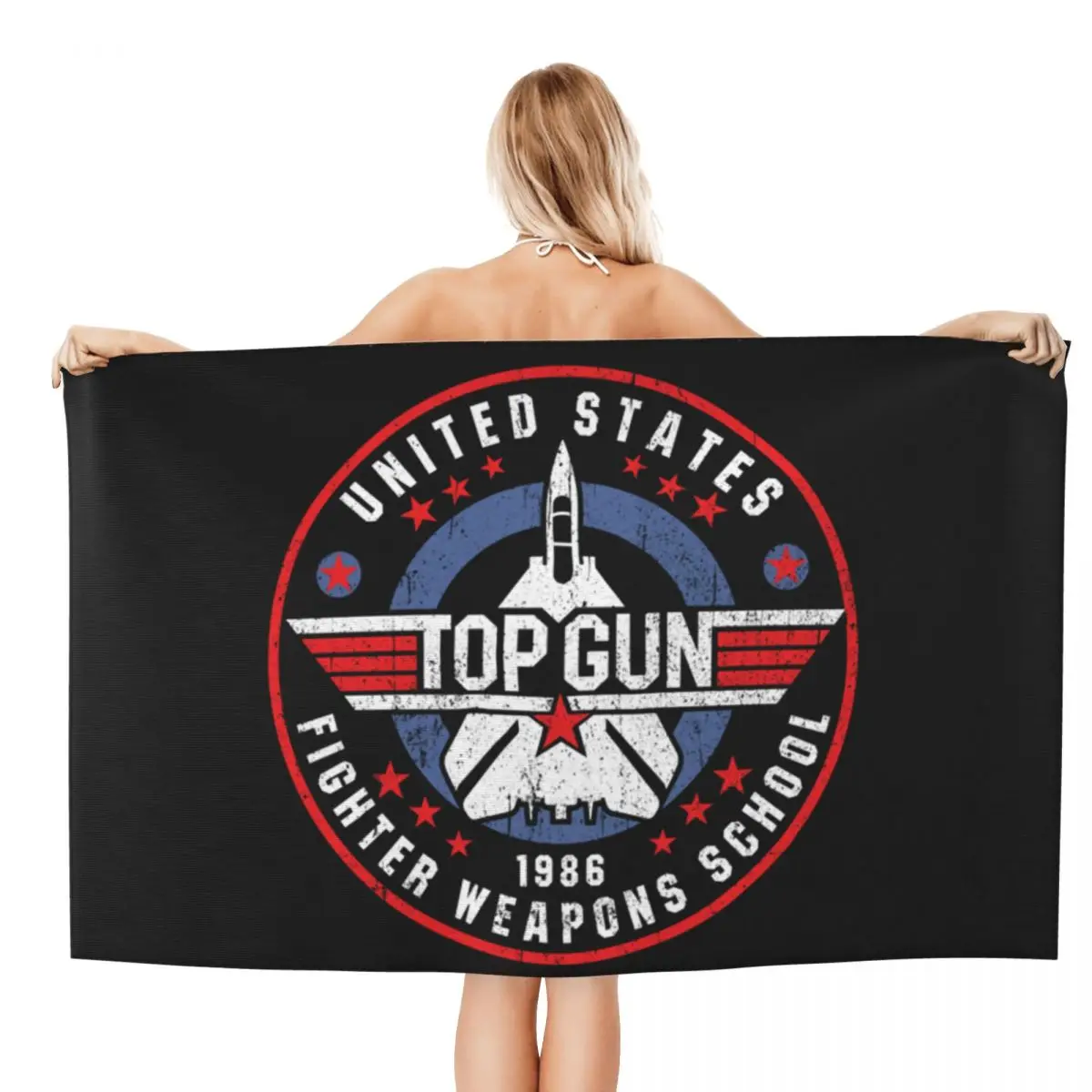 US Fighter Weapons School Worn Beach Towel Quick Dry Top Gun Maverick Super Soft Microfiber Bath Sauna Towels