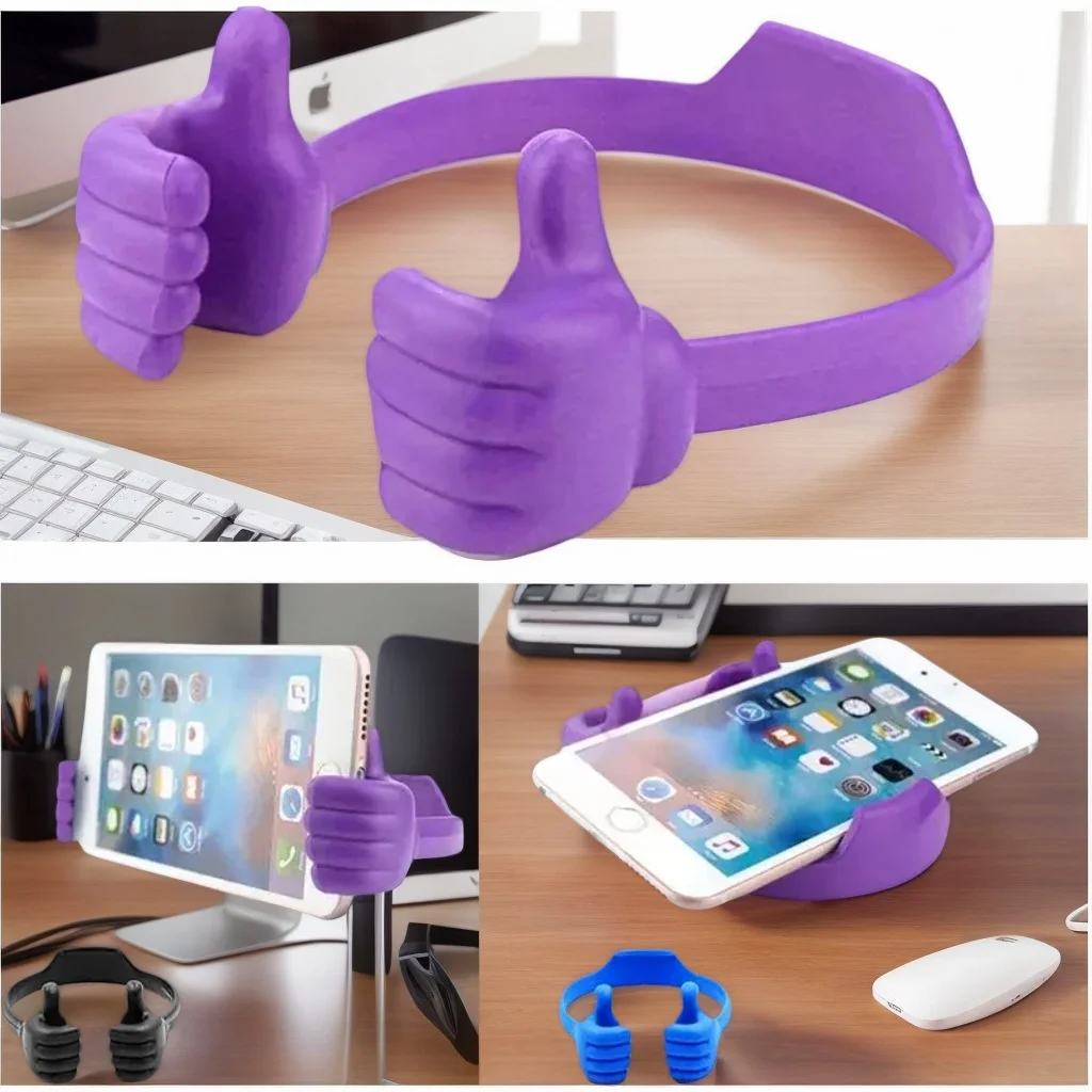 

Держатель для мобильного телефона Thumbs-Up — регулируемая, красочная пластиковая подставка для iPhone, Xiaomi, Samsung и других устройств (портативное настольное использование)