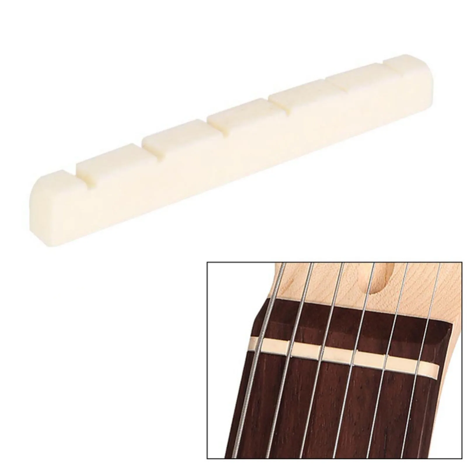 Useful High Quality Electric Guitar Bone Nut Replacement Slotted Accessories Beef Bone Electric Guitar Fittings верхний порожек