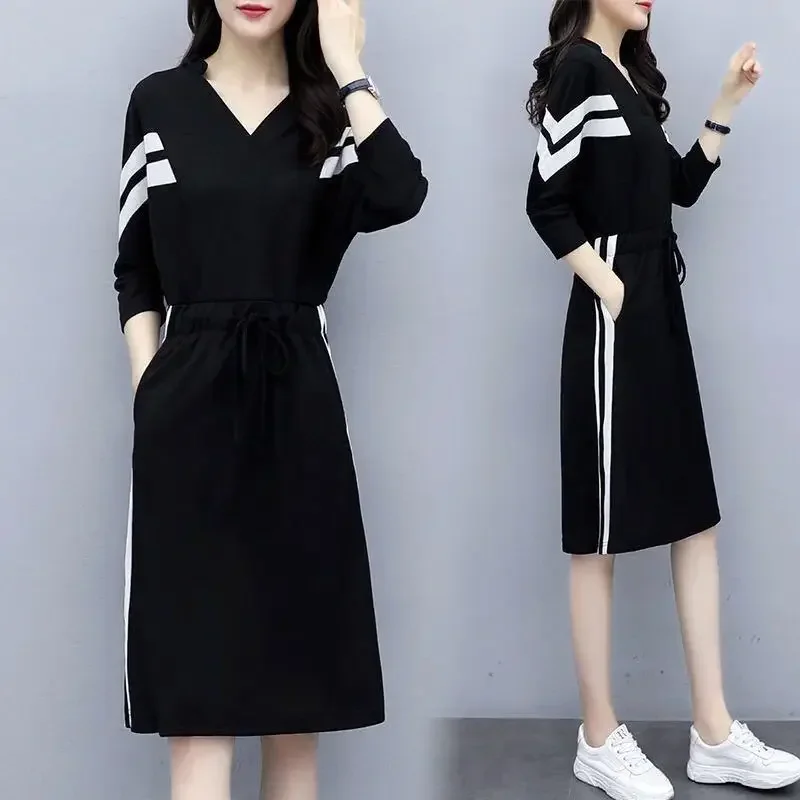 

Woman Dress Summer Autumn New Loose Overknee Dress Large Size Women's Clothing Vestido De Mujer