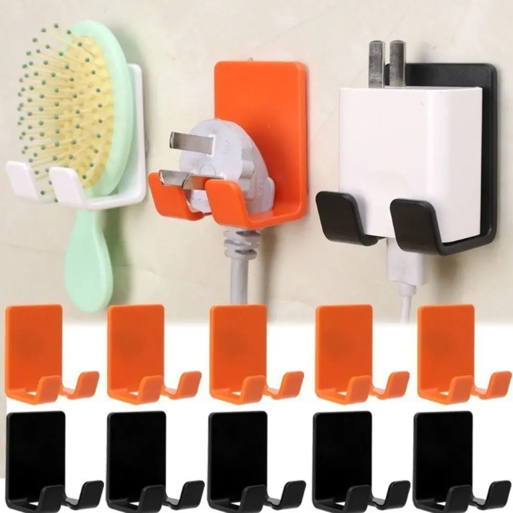 Wall-mounted Plug Socket Hook Durable Bathroom Accessories Seamless Power Plug Hook Home & Living ABS Storage Rack