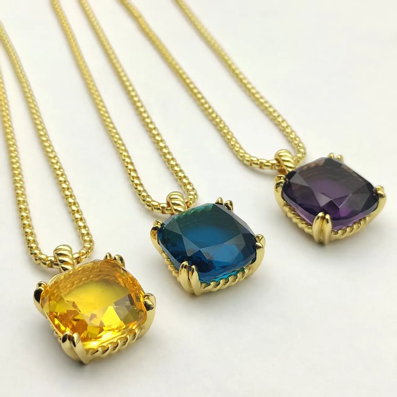

S925 Sterling Silver New 18mm Square Diamond Full Diamond Necklace Neutral Personality Fashion Trend Retro Luxury Jewelry Gift