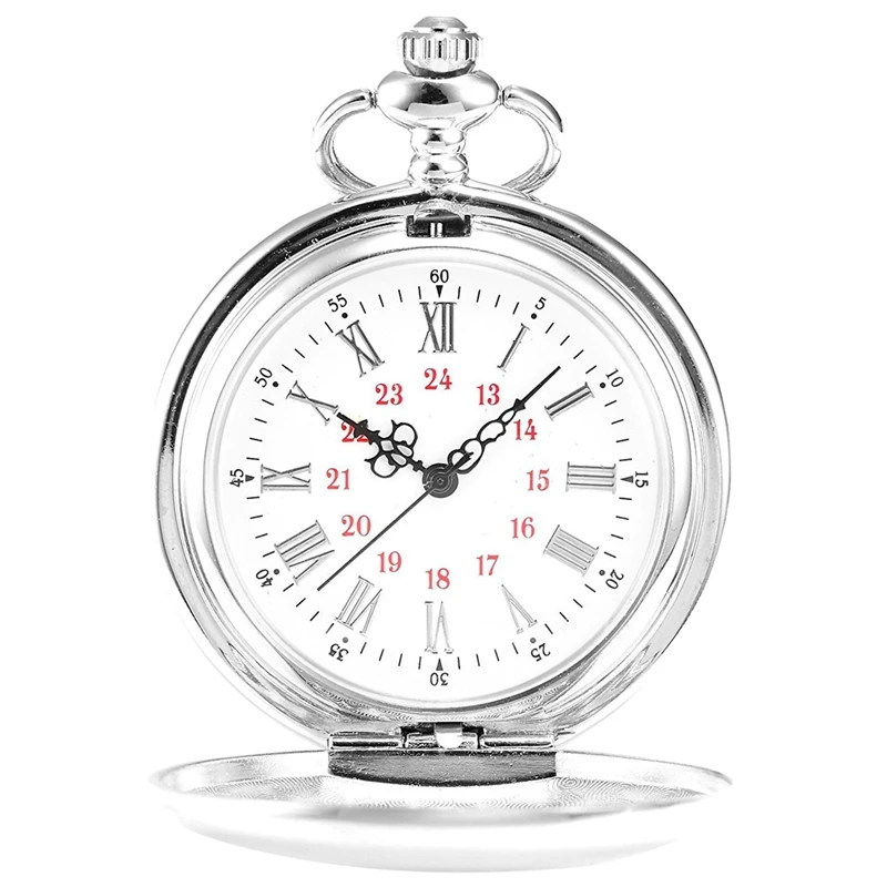 2X reloj de bolsillo, correa de Metal, plateado