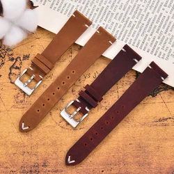Crazy Horse Leather Strap 18mm 20mm 22mm Vintage Leather Watchbands Men Women Quick Release Bracelet Replacement for Omega Seiko