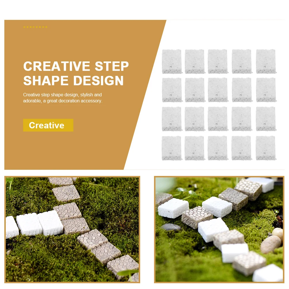 

20 pcs Resin Stairs Models Micro Landscape Decor Simulation Steps Adornment Stylish Garden Miniatures Yard Decorations