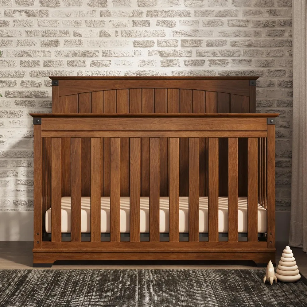 Redmond Full Panel 4-in-1 Convertible Crib, Baby Crib Converts to Day Bed, Toddler Bed and Full Size Bed