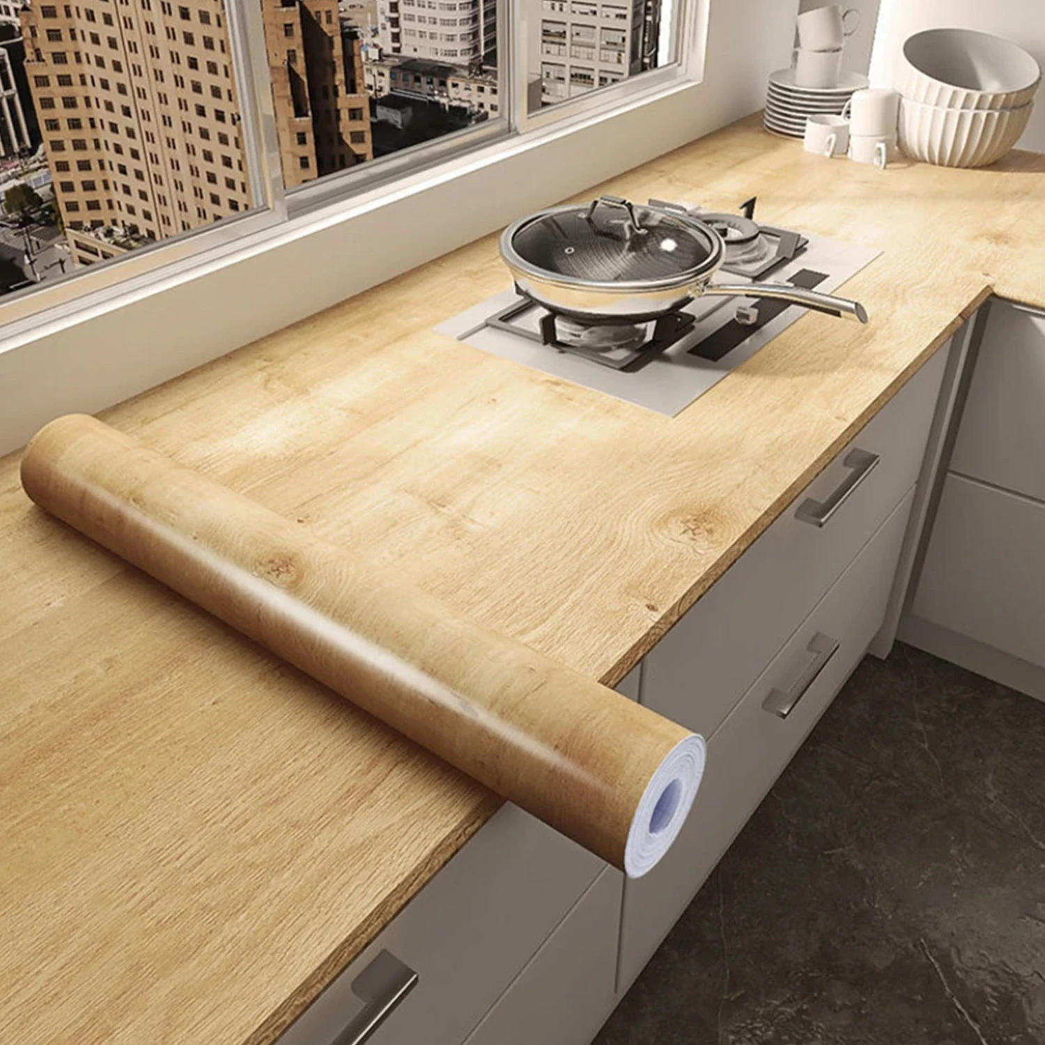 55 سنتيمتر الفينيل مقاوم للماء الخشب الحبوب ملصقات ثلاثية الأبعاد لخزانة خزانة الجدول خزانة الأثاث بولي كلوريد الفينيل ورق حائط ذاتي اللصق ديكور المنزل