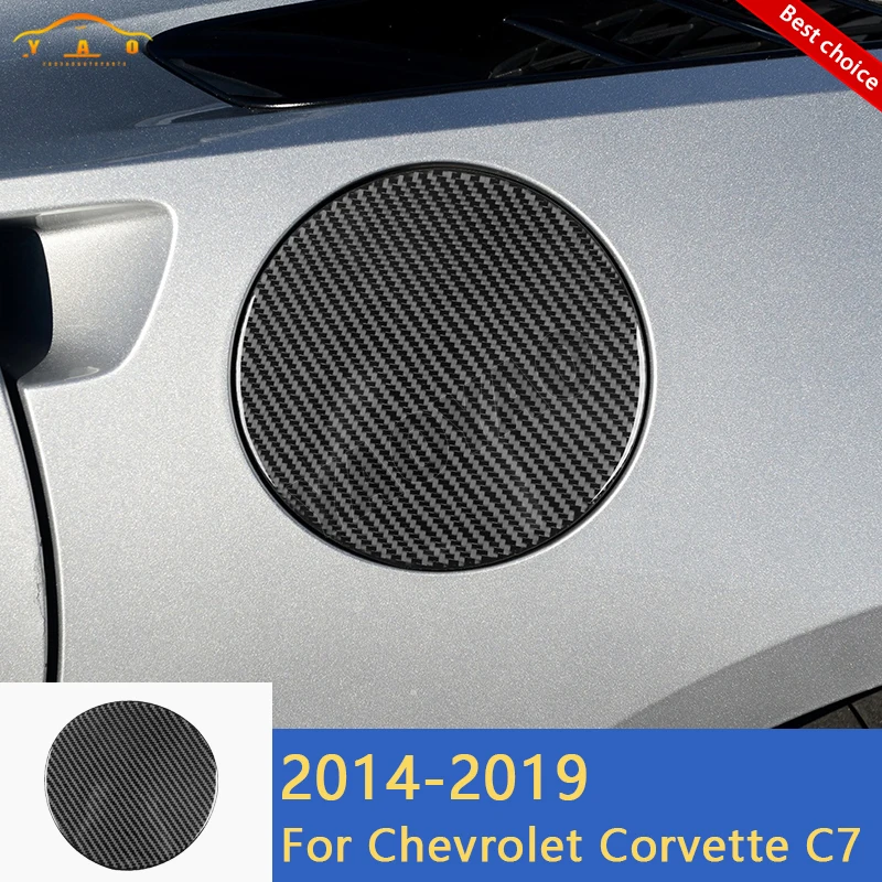

Carbon Fiber For Chevrolet Corvette C7 2014-2019 Fuel Tank Cap Panel Decorative Cover Sticker Accessories