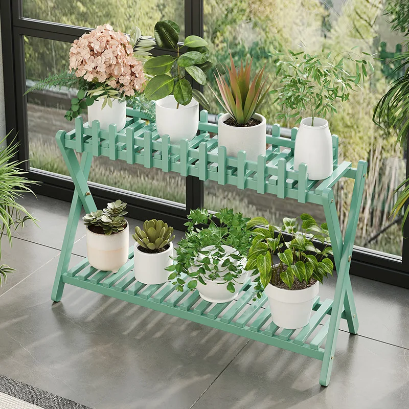 Display Natural Bamboo Multi Tier Floor Plant Stand Mobile Flower Pot Shelf Indoor Outdoor Balcony Living Room Succulent