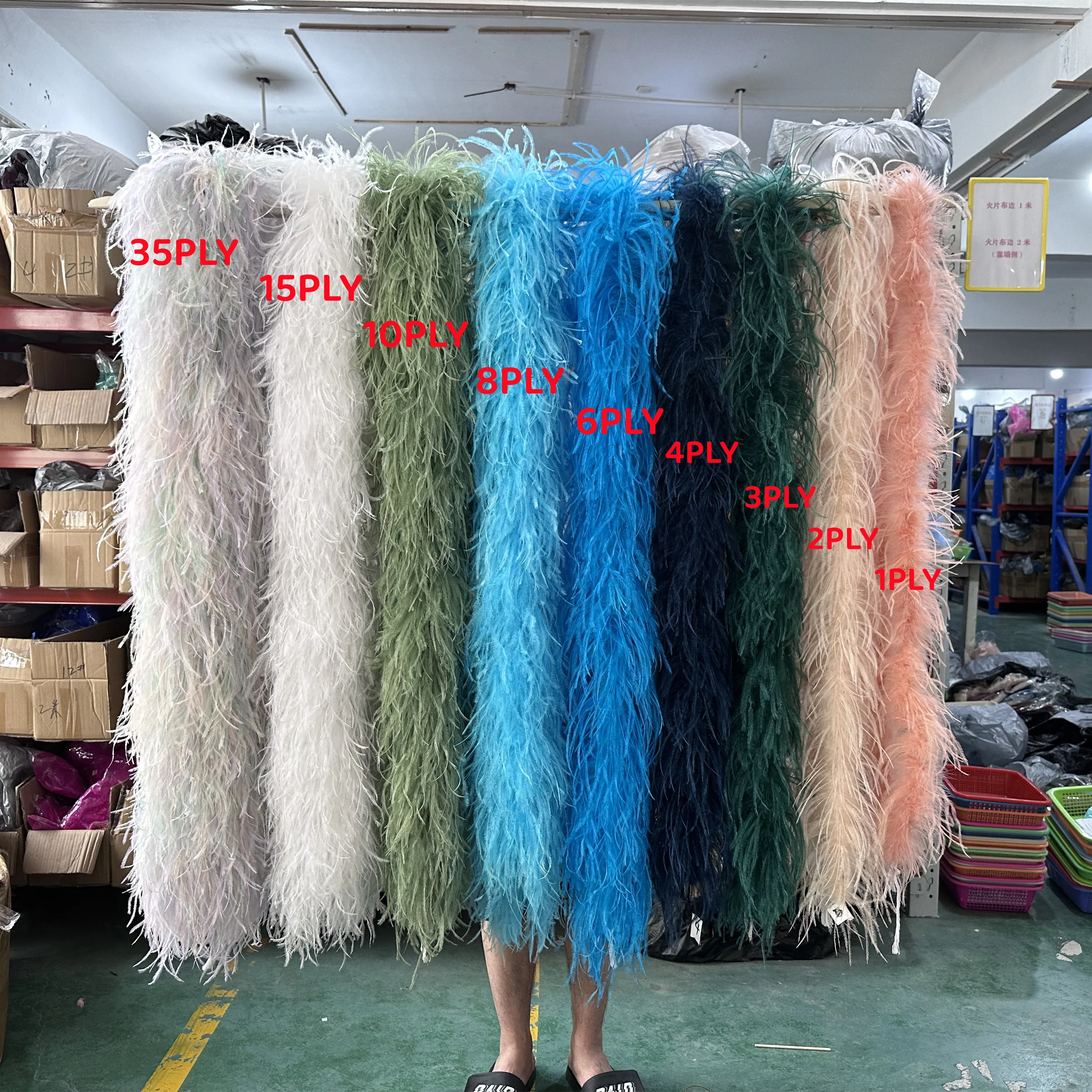 

2 3 4 6PLY High Quality Fluffy Ostrich Feathers Boas for Carnival Clothes Sewing Accessory Wedding Dress Plumes Shawl Decoration