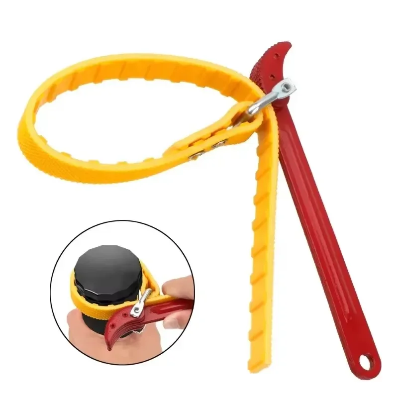 Adjustable Strap Oil Filter Belt Wrench Chain Spanner Puller Cartridge Disassembly Tool for Motorcycle Repair Accessorie view 3