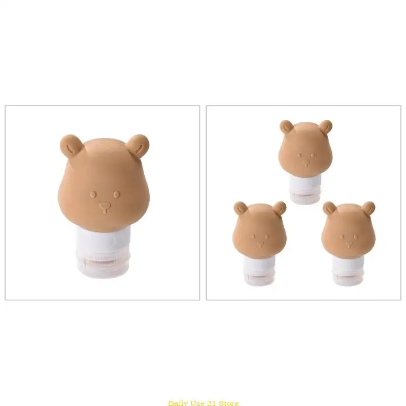 

Bear Travel Bottle Leak Proof Squeezable Refillable Travel Accessory Toiletries Container Travel Size Cosmetic Tube