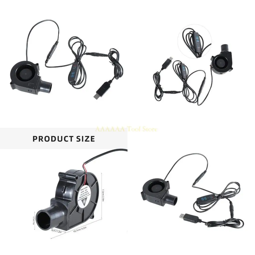 

A2BE SPEED Регулировка воздуходувки вентилятор 7530 BBQ Вентилятор воздуходувка с 280 см кабеля 3000 об / мин вентилятор USB для