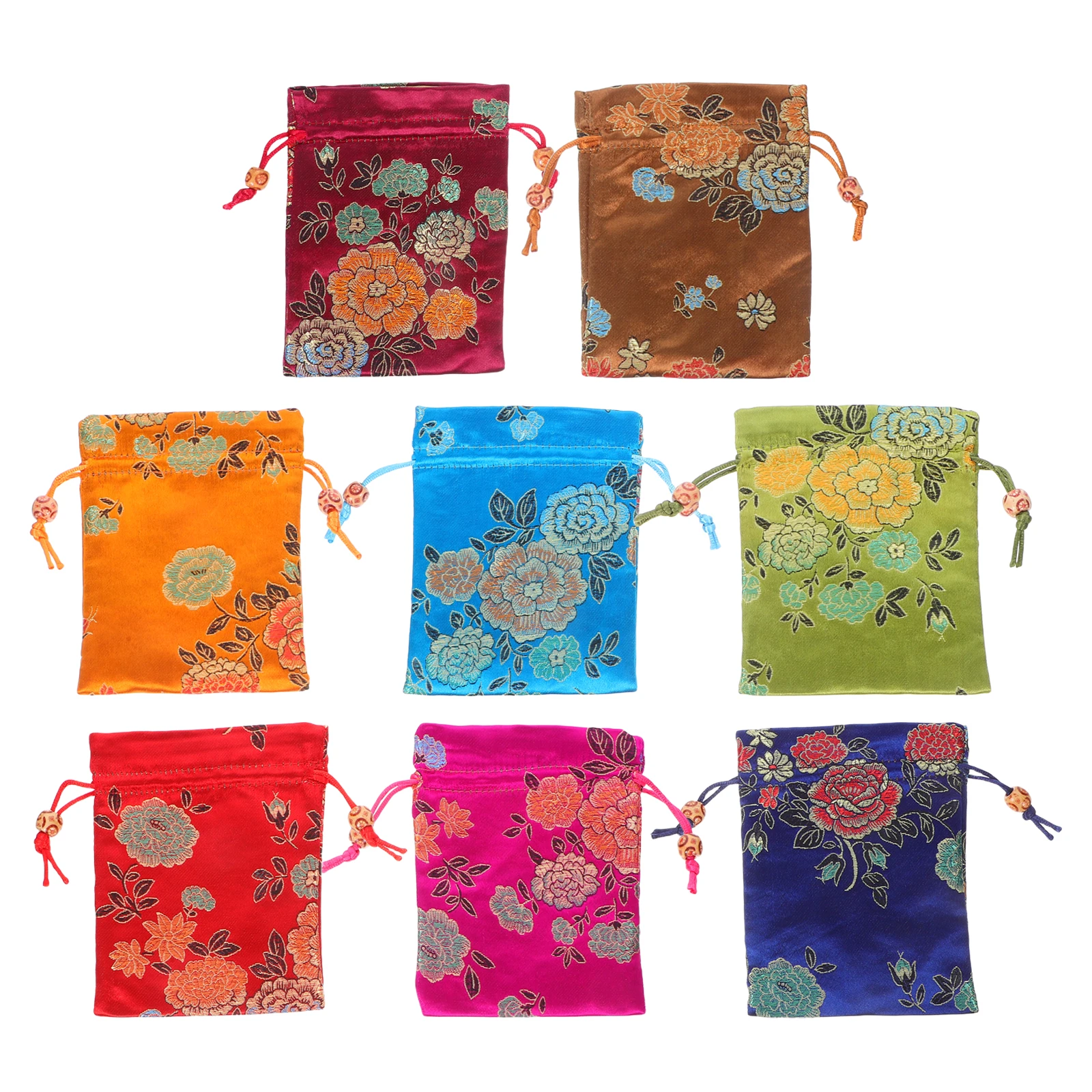 

8 Pcs Drawstring Pockets Cloth Money Bags Portable Sachet Jewelry Storage Pouches Small Cloth Bags Embroidery Craftsmanship