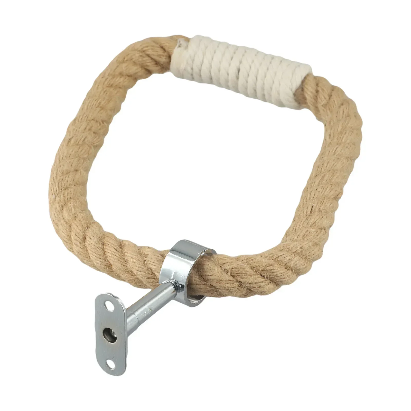 Hemp Rope Rack Towel Rack 1 Pcs 16X16X1cm/6.29X6.29X0.39 In Compact Iron + Rope Light Yellow Bathrooms Home Brand New