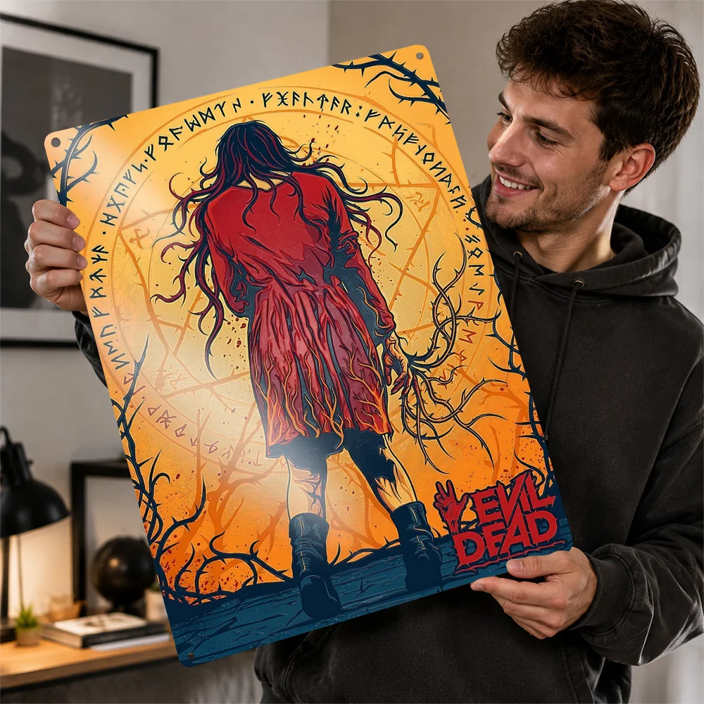 Evil Dead Personalized 3D Textured Metal Poster Wall Art Tinplate Sign for Decor Luxury Decoration Home Decor Items Funny Signs