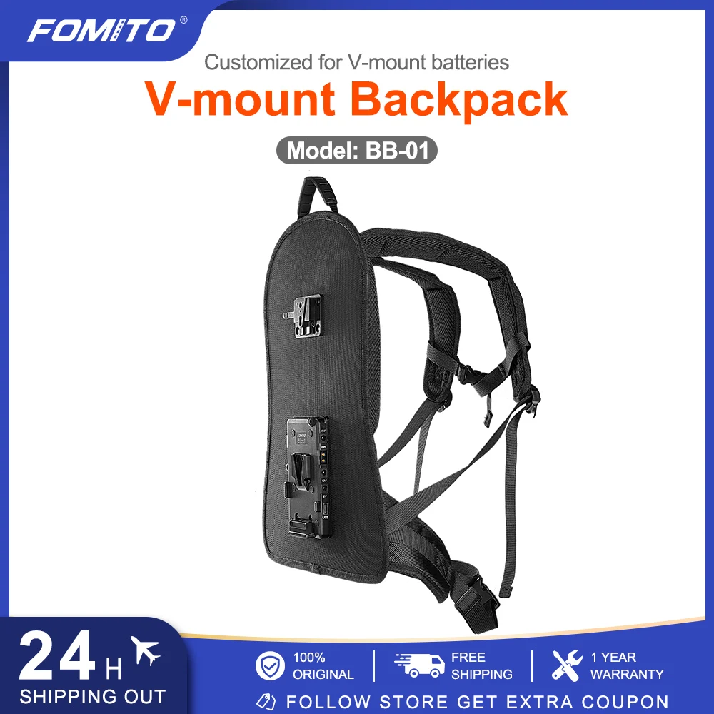 FOMITO Camera Harness Vest Shoulder with V-Ports Plate Power System for V-Mount Battery Wireless Transmission Photography